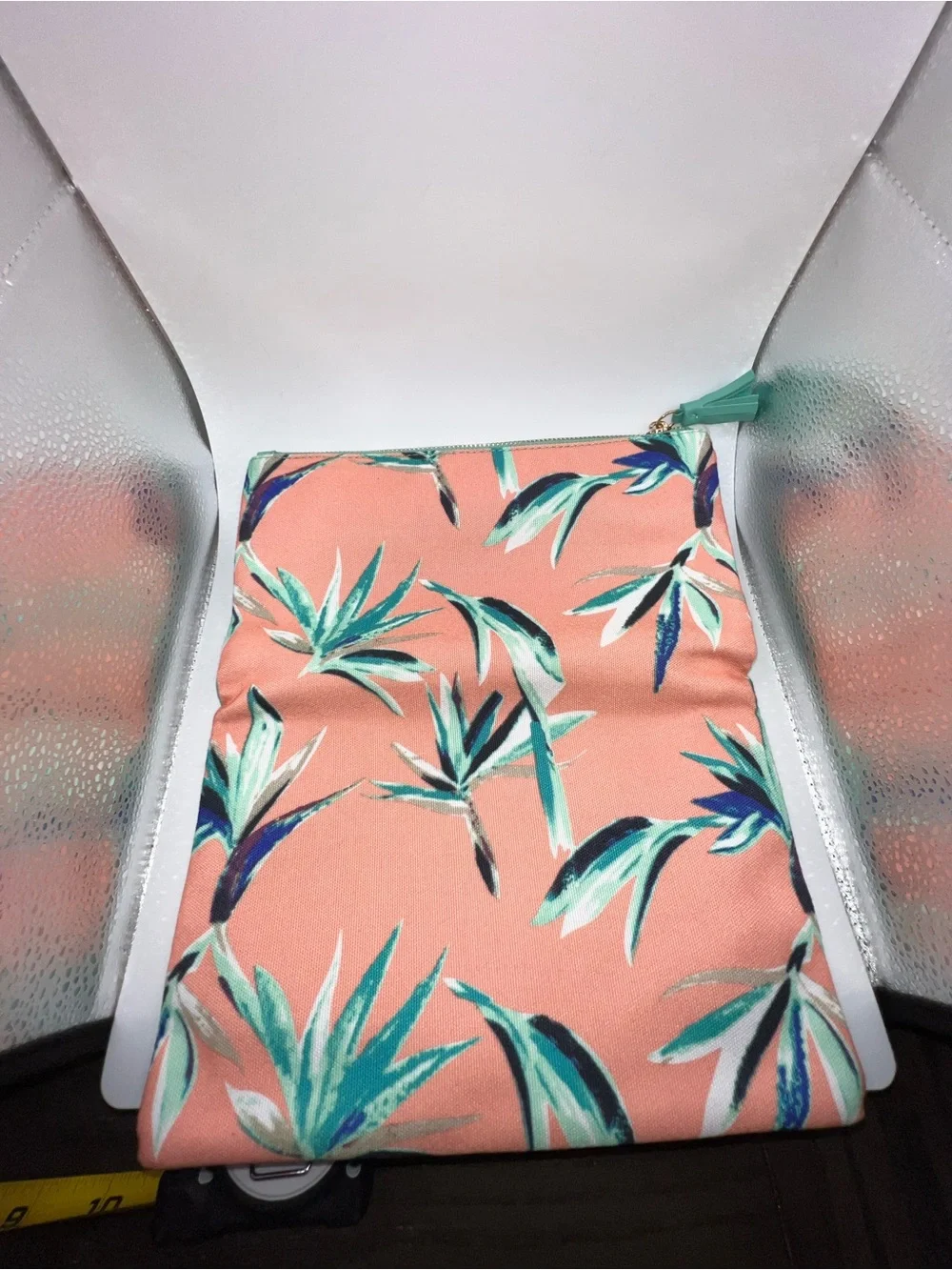 Rachel Pally Coral Floral and Mint Fold-Over Clutch